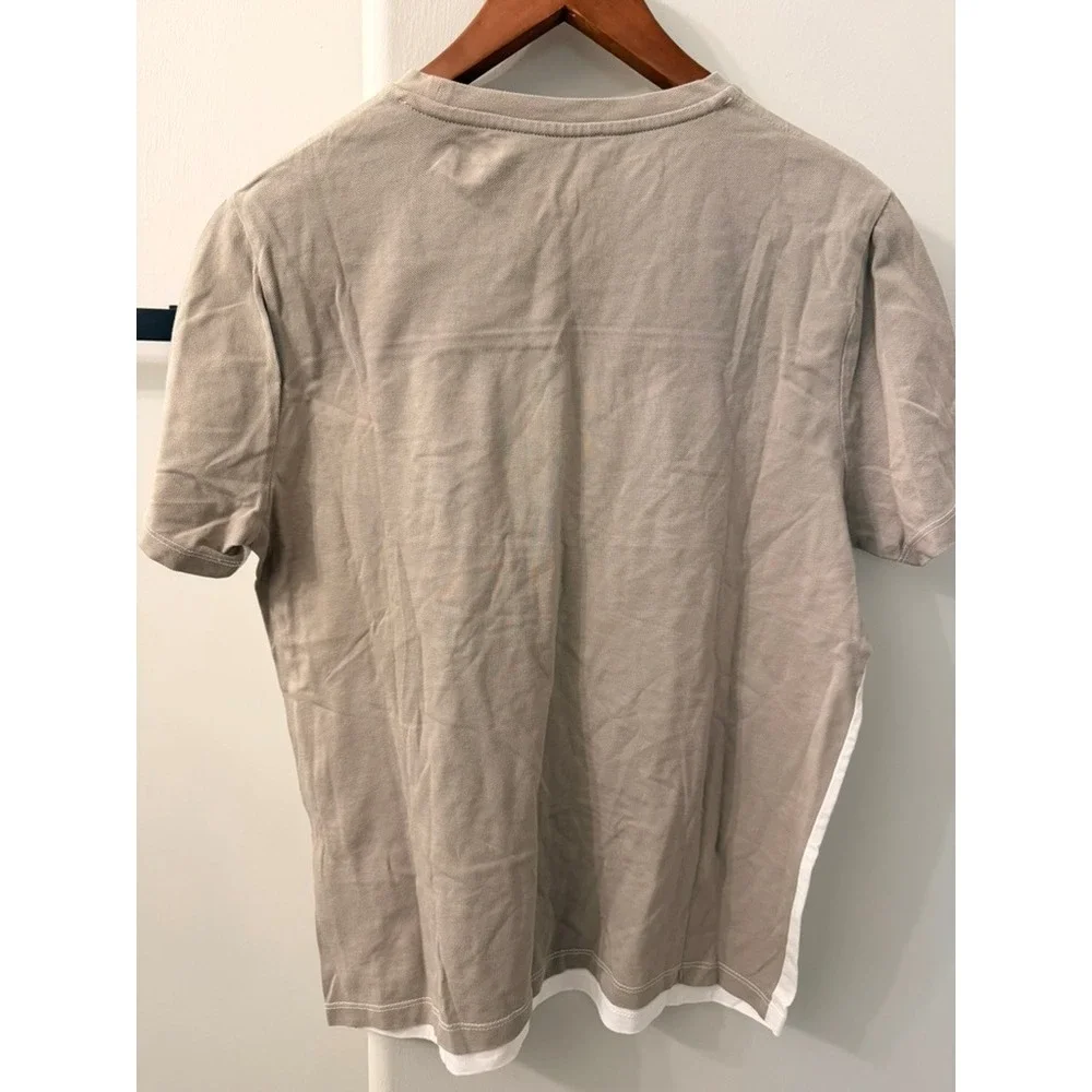 Reiss Colorblock T-Shirt Mens Small Tan White